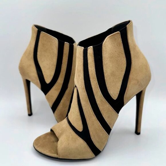 Balenciaga Paris Black and Tan Suede Pumps Heels SZ Euro 38.5 US Size 8.5 - Picture 1 of 10